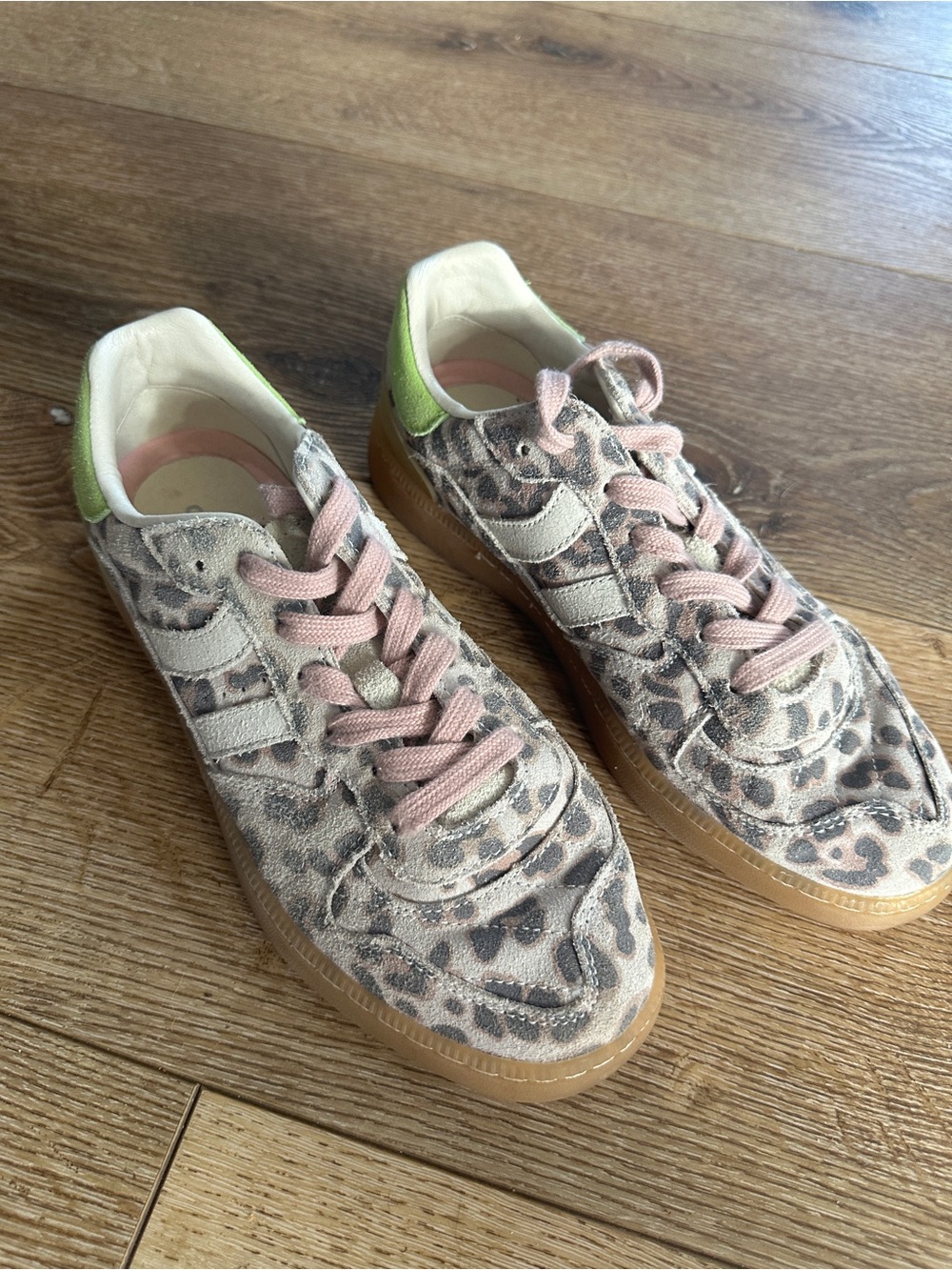 Coolway Leopard Print Sneakers with Pink Laces